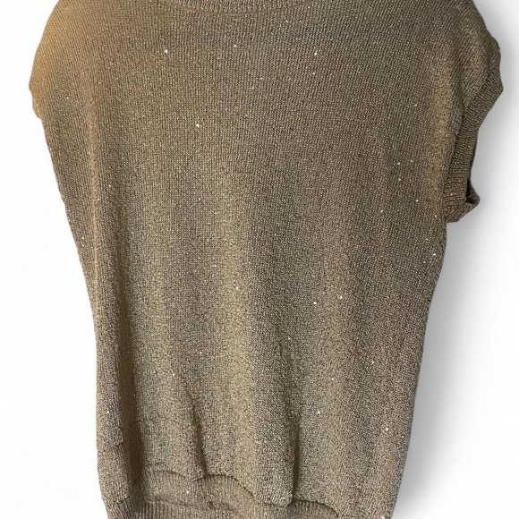 Tan Sparkly Sleeveless Top, Medium - Picture 1 of 1